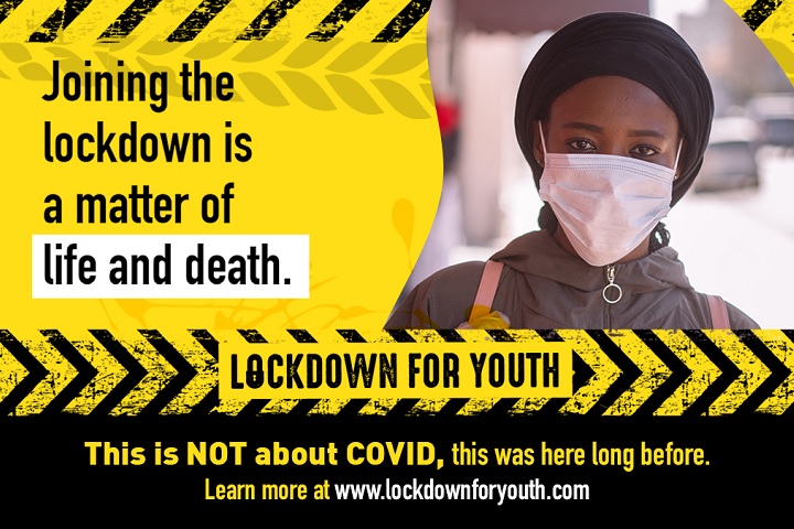A graphic used by the Lockdown for Youth campaign
